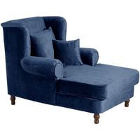 SESSEL XXL inkl. Kissen Karley Samtvelours dunkelblau - Dunkelblau, Kunststoff (103/103/149cm) - 58aufmkessel