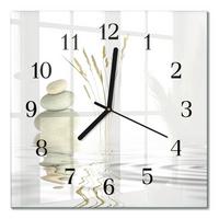 WANDUHR aus Glas 30x30 cm - Steine - Weiß, Glas (30/30/0.4cm) - TULUP