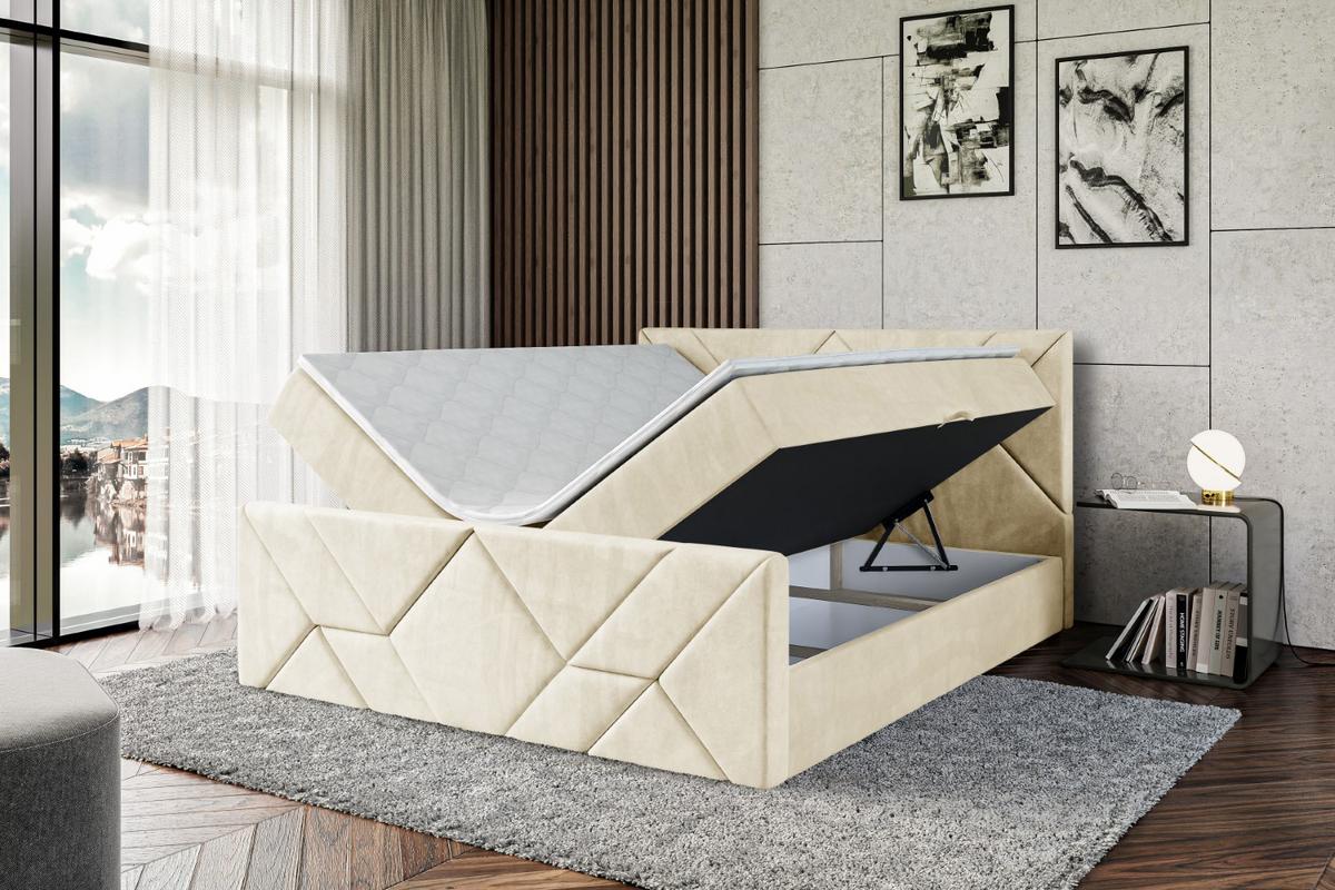 BOXBETT BARWA-Z - 140x200 cm - H4 - Beige - Beige, Holzwerkstoff (140/200cm) - ALTDECOR