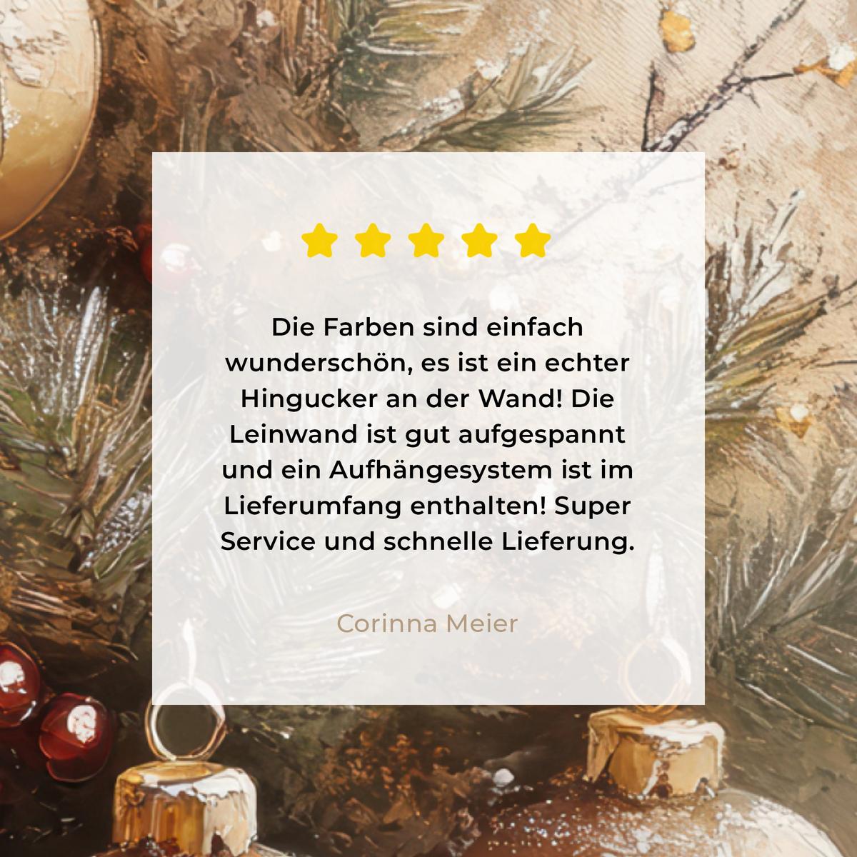 LEINWANDBILD Weihnachten - Kugeln - Beige - Gold Wandbilder 80x60 cm - Goldfarben, Textil (80/60cm) - MuchoWow