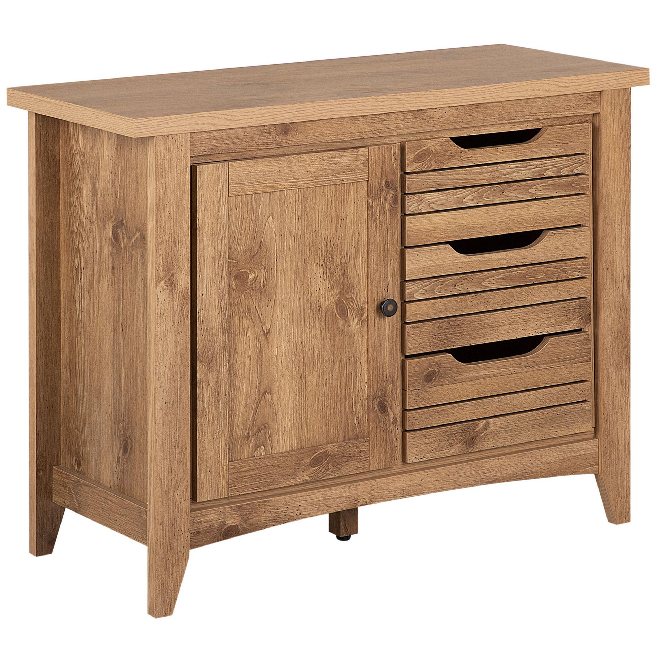 SIDEBOARD mit 2 Türen Braun Agora - Braun, Holzwerkstoff (99/80/43cm) - Beliani