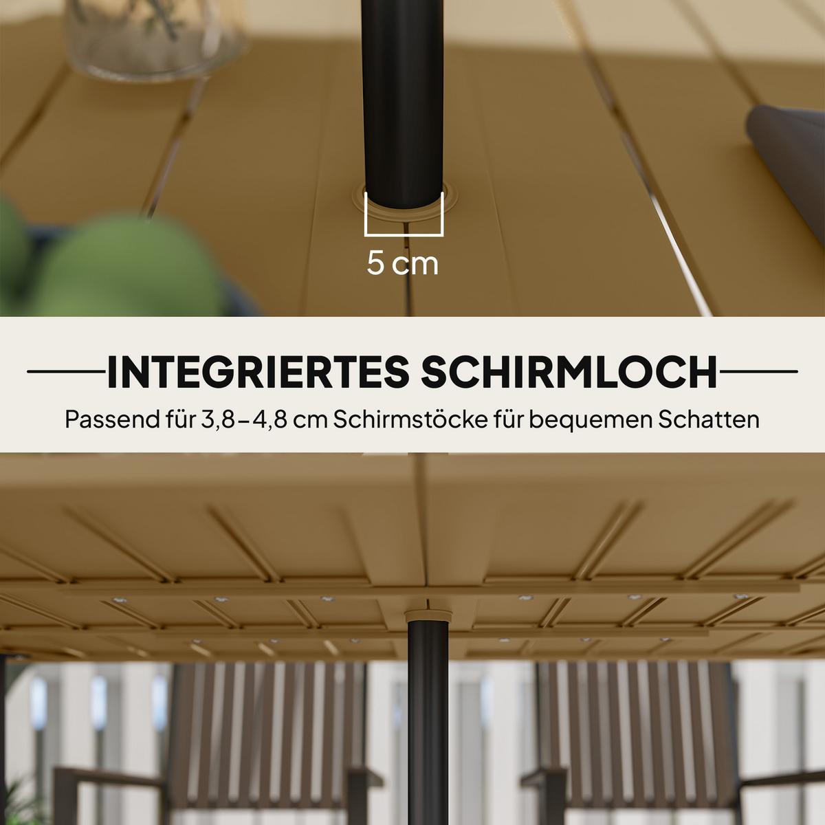 GARTENTISCH rechteckig 150/90/73 cm Braun - Braun, Metall (150/90/73cm) - Outsunny