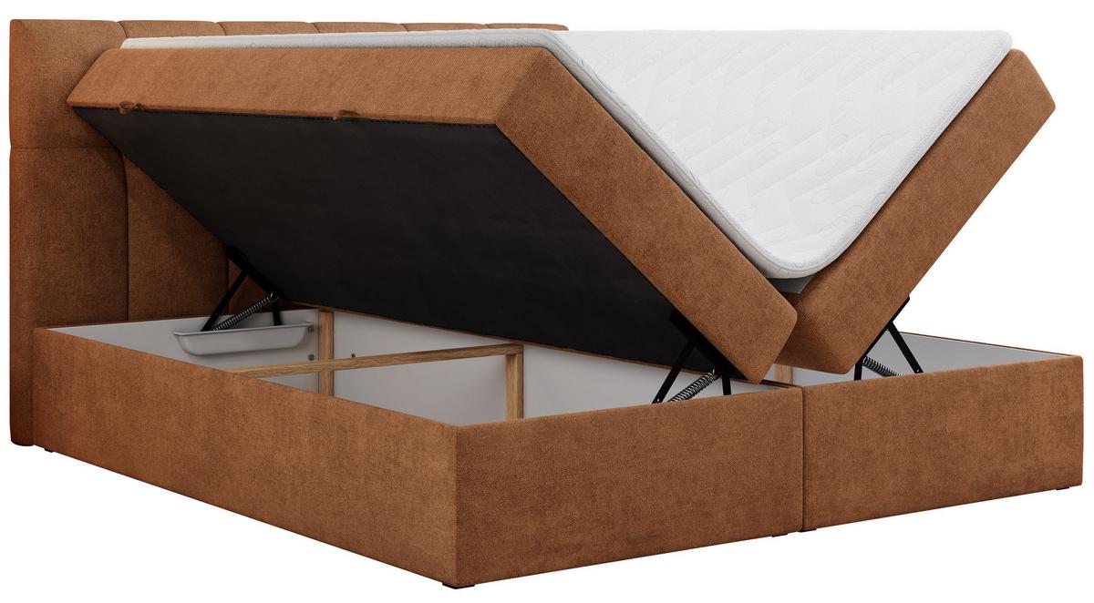 BOXBETT RICO 200/200 Orange Struktur - H3 - Orange, Holz/Textil (200/200cm) - MKS