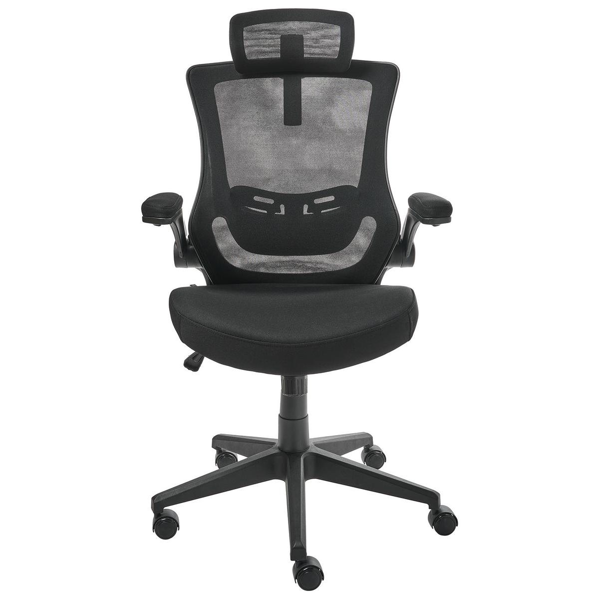 BÜROSTUHL Schwarz Paladin - Schwarz, Textil (52/96/56cm) - Beliani