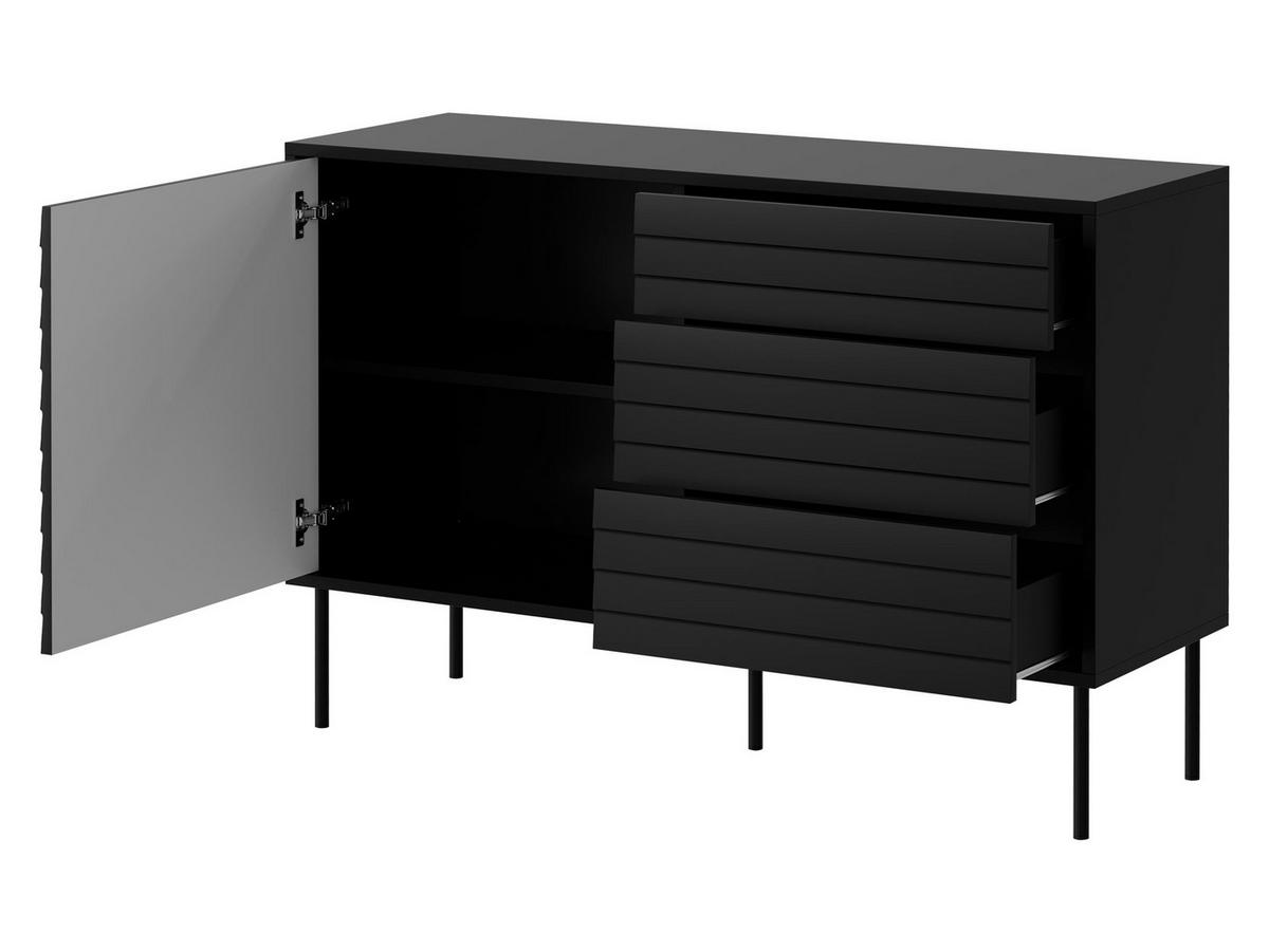 KOMBIKOMMODE Cortina 120 1D3S - Schwarz, Holzwerkstoff/Metall (120/81/40cm) - MIRJAN24