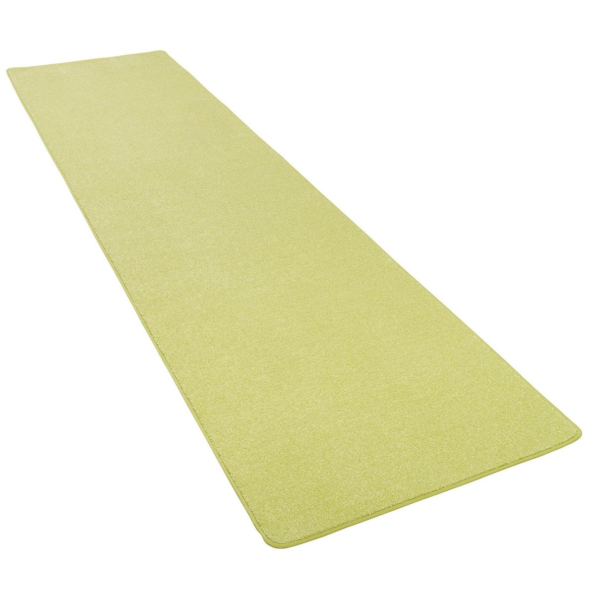 HOCHFLOR VELOURS LÄUFER TEPPICH LUNA - Limette, Textil (80/320cm) - Snapstyle