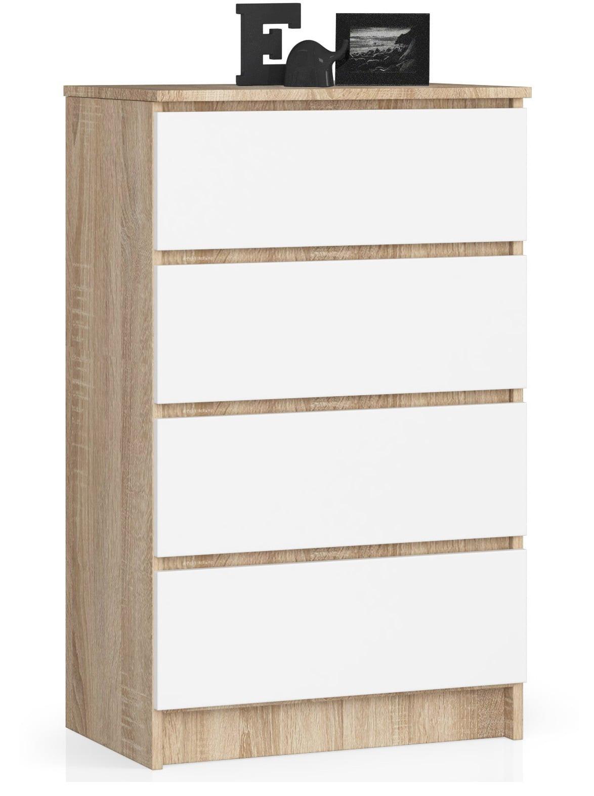 KOMMODE Eiche Sonoma, Weiß 99/60/40 - Weiß, Holzwerkstoff (60/99/40cm) - RAUMHIRSCH FURNITURE