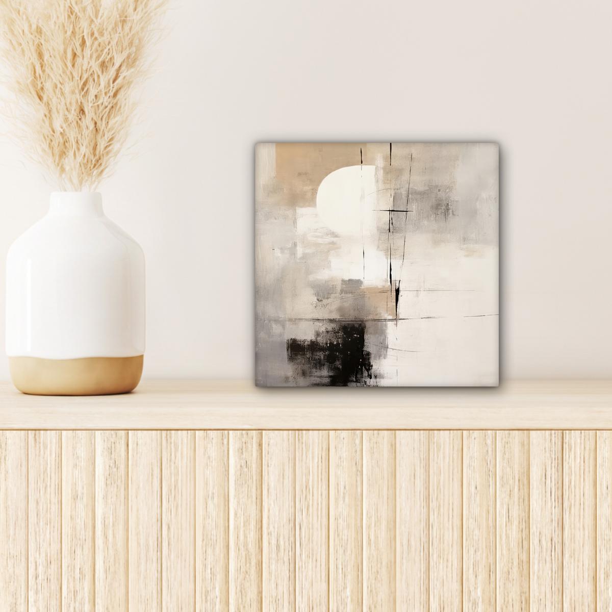 LEINWANDBILD Abstrakt - Kunst - Grau Deko Wohnzimmer 20x20 cm - Hellgrau, Textil (20/20cm) - MuchoWow