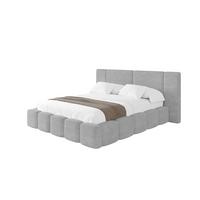 POLSTERBETT mit Bettkasten und Lattenrost, Boxbett ohne Matratze - NILO 200x200 Grau - Hellgrau, Holzwerkstoff/Textil (200/200cm) - ALTDECOR