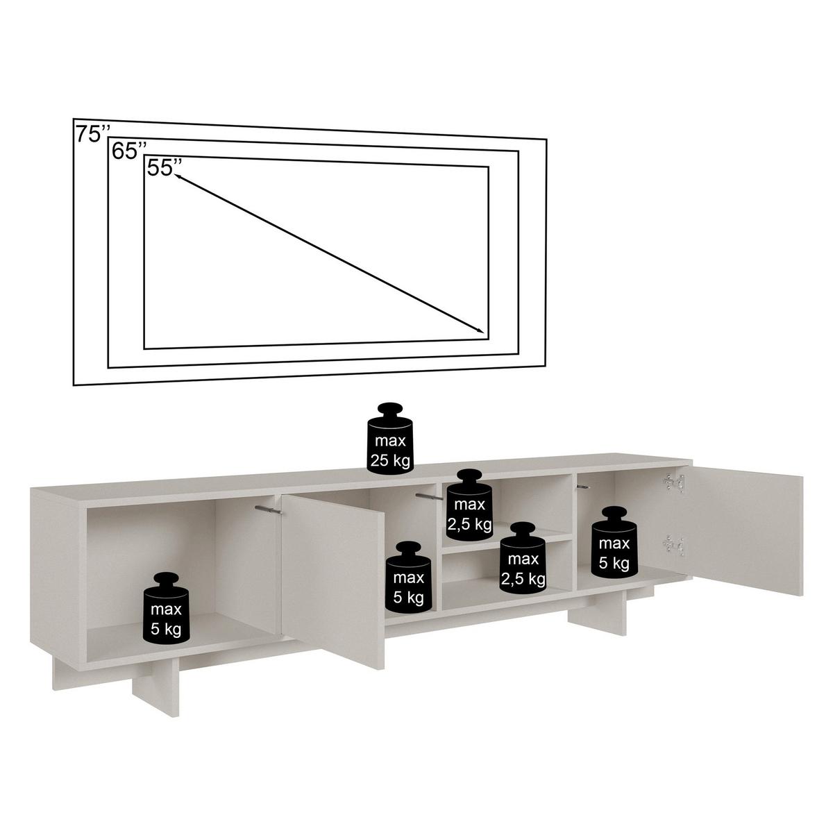 TV-LOWBOARD Sanva GEÖLTE EICHE 200 CM - Eichefarben, Holzwerkstoff (200/55/35cm) - Selsey