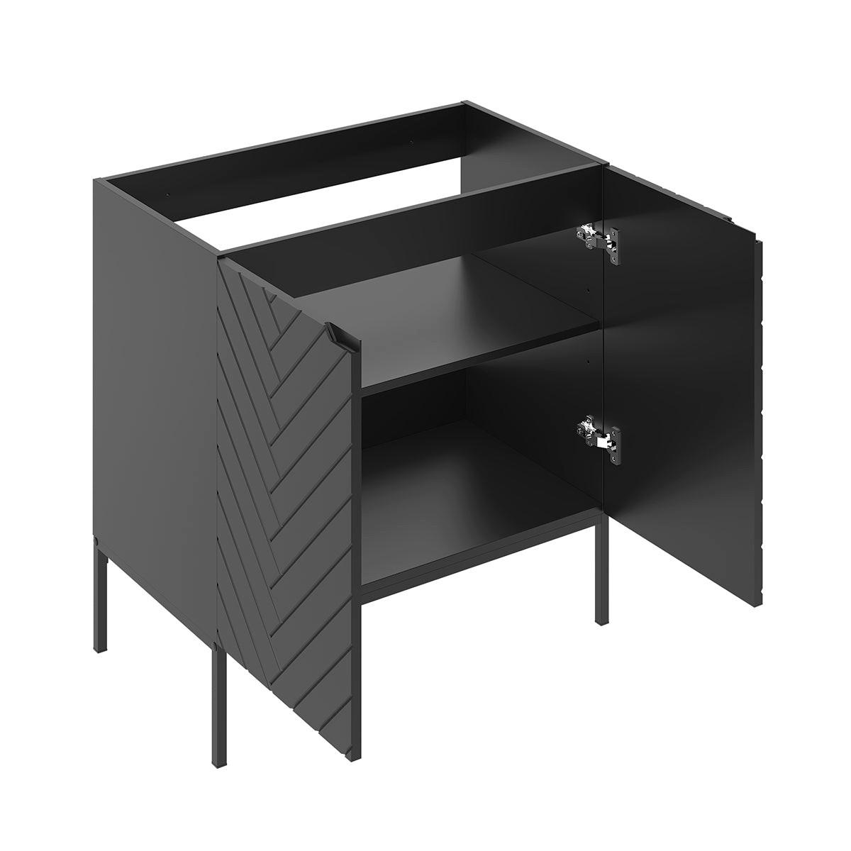 WASCHTISCHUNTERSCHRANK 80cm Daria Schwarz - Schwarz, Holzwerkstoff (80/82/45.8cm) - Petits-meubles