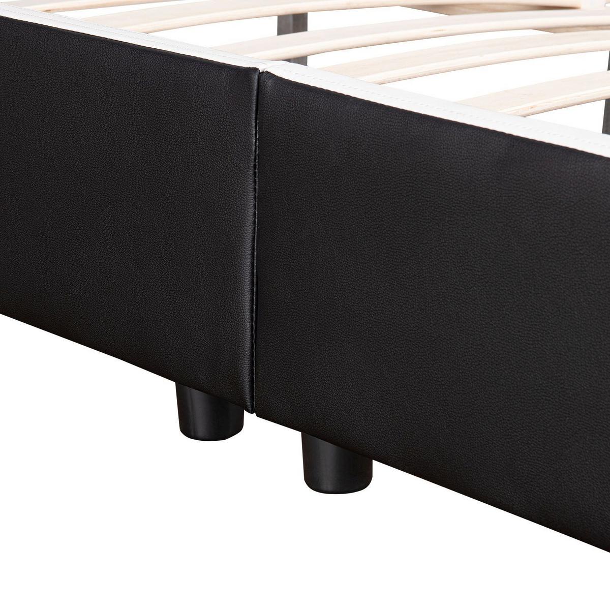 POLSTERBETT Sevilla schwarz 180x200 cm - Schwarz, Holz (180/200cm) - Juskys