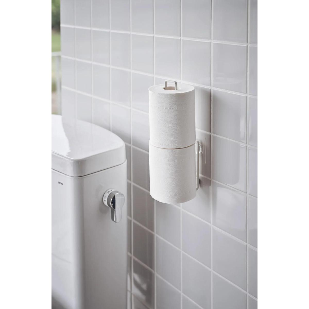 TOILETTENPAPIERHALTER mit Saugnapf – H25 cm - Weiß, Kunststoff (7.7/25/4.5cm) - Yamazaki