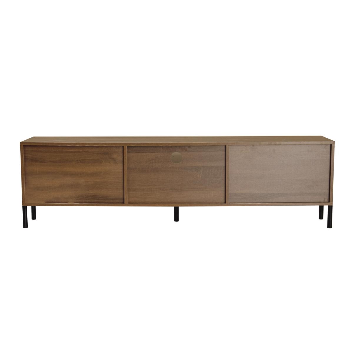 TV-SCHRANK 160 cm in Natur mit 3 Türen - Schwarz, Holzwerkstoff (160/46/35cm) - Urban Meuble