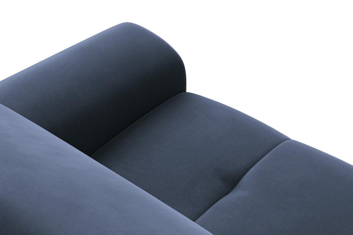 SOFA FIERO 3-Sitzer, Marineblauer Veloursstoff - Blau/Schwarz, Holz/Textil (212/82/103cm) - Courtois Laville