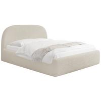 POLSTERBETT Puro mit Bettkasten, Creme Boucle 120 x 200 cm – mit Metall-Lattenrost - Birkefarben/Creme, Holzwerkstoff/Kunststoff (120/200cm) - WFL GROUP