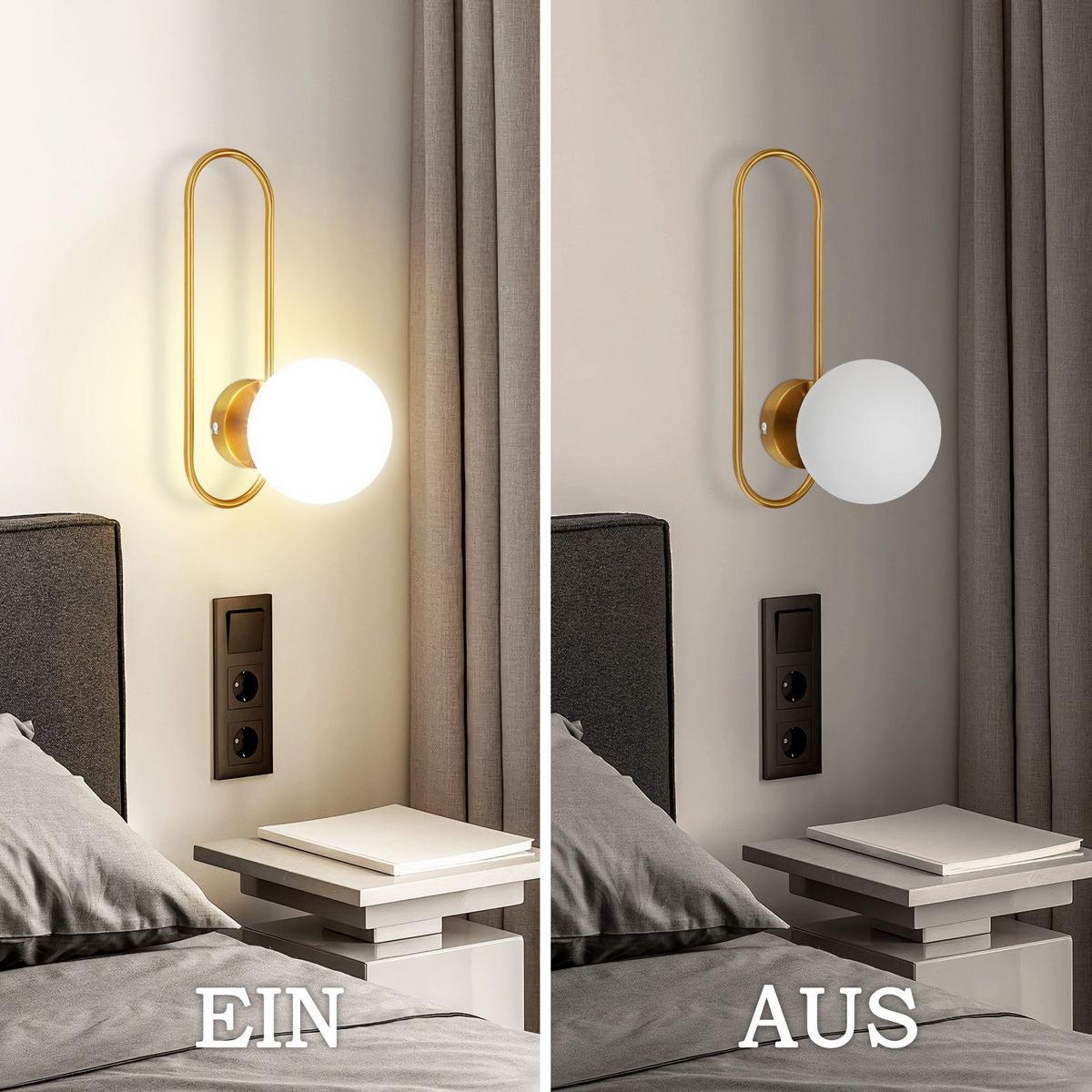 WANDLEUCHTE Marvelli - Goldfarben, Metall (34.5/18/16cm) - Nettlife
