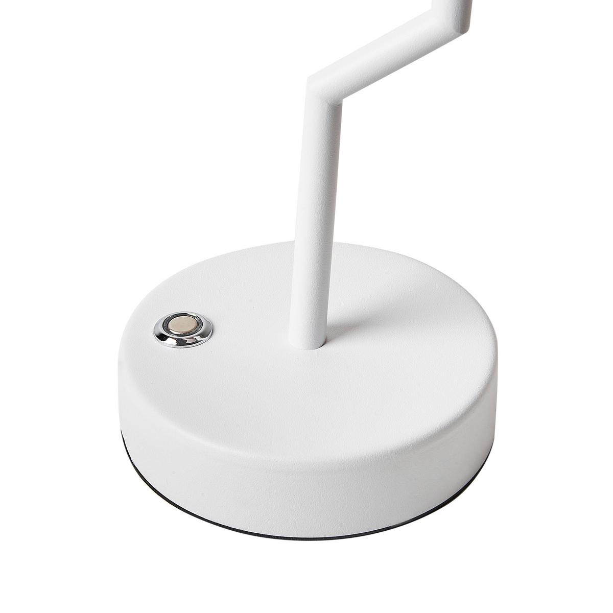 LED-TISCHLEUCHTE Weiß/Heller Holzfarbton Alviela - Hellbraun/Weiß, Metall (16/16/36cm) - Beliani