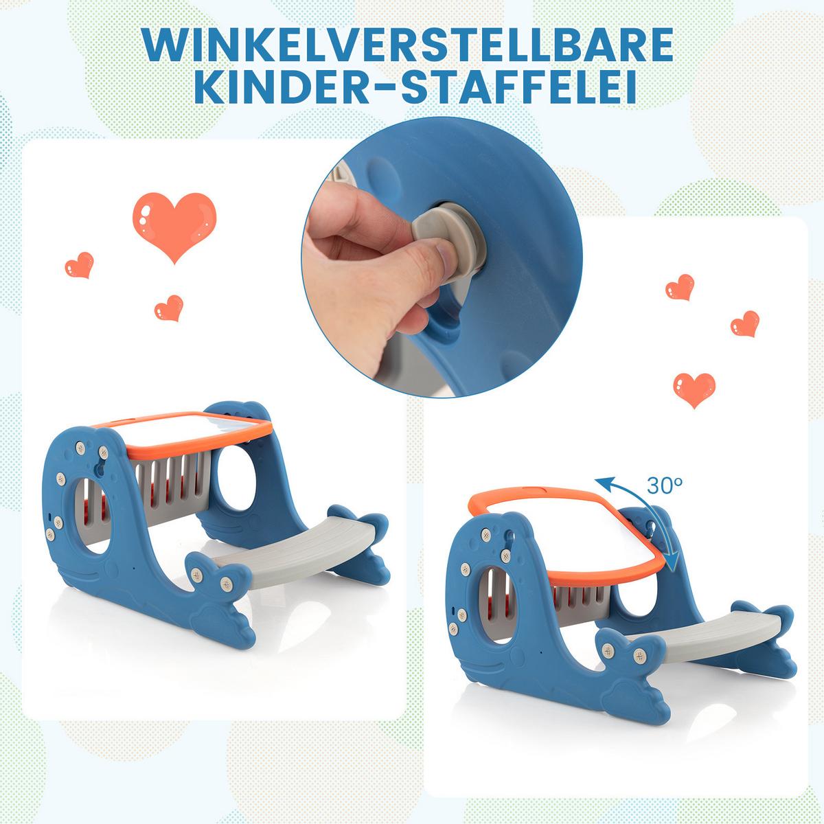 KINDERSTAFFELEI Blau - Blau, Kunststoff (67/39/54cm) - COSTWAY