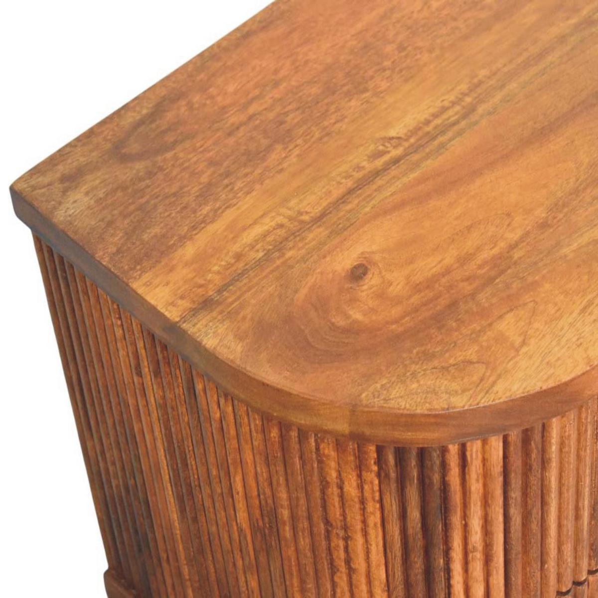 NACHTKASTEN Geriffelt, 2 Schubladen und Messing-Akzente, Hellbraun - Hellbraun/Messingfarben, Holz/Metall (55/56/40cm) - Artisan Furniture