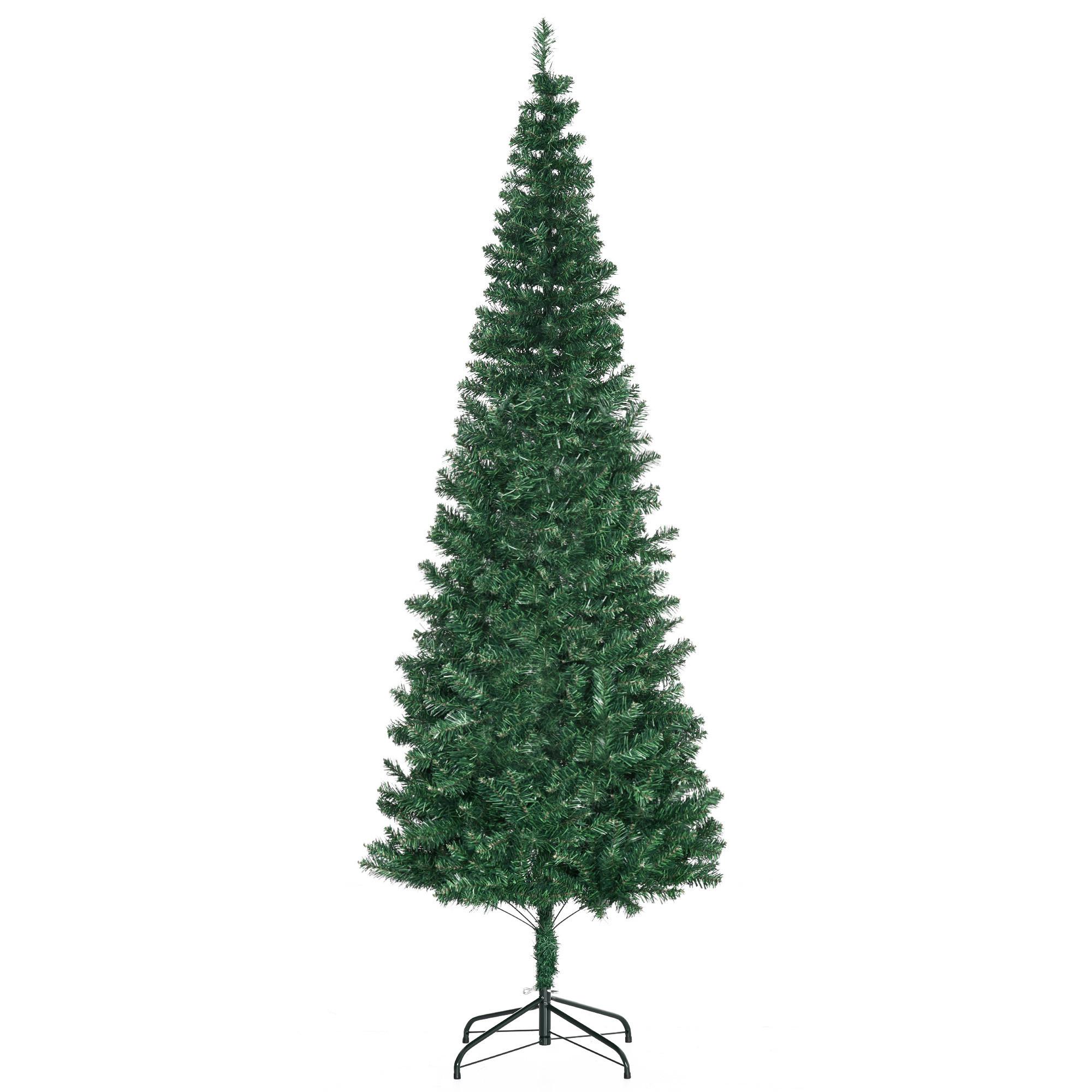 WEIHNACHTSBAUM Christbaum Kunsttanne Tannenbaum mit Beere Metallfuß PET - Grün, Kunststoff (210cm) - HOMCOM