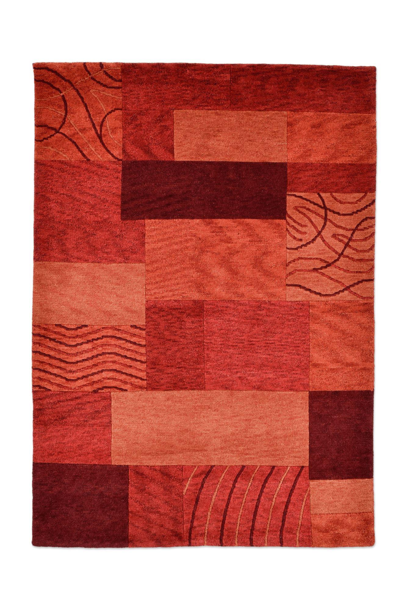 HANDTUFTTEPPICH Royal Domas 90x160 cm - Rot, Textil (90/160cm) - THEKO