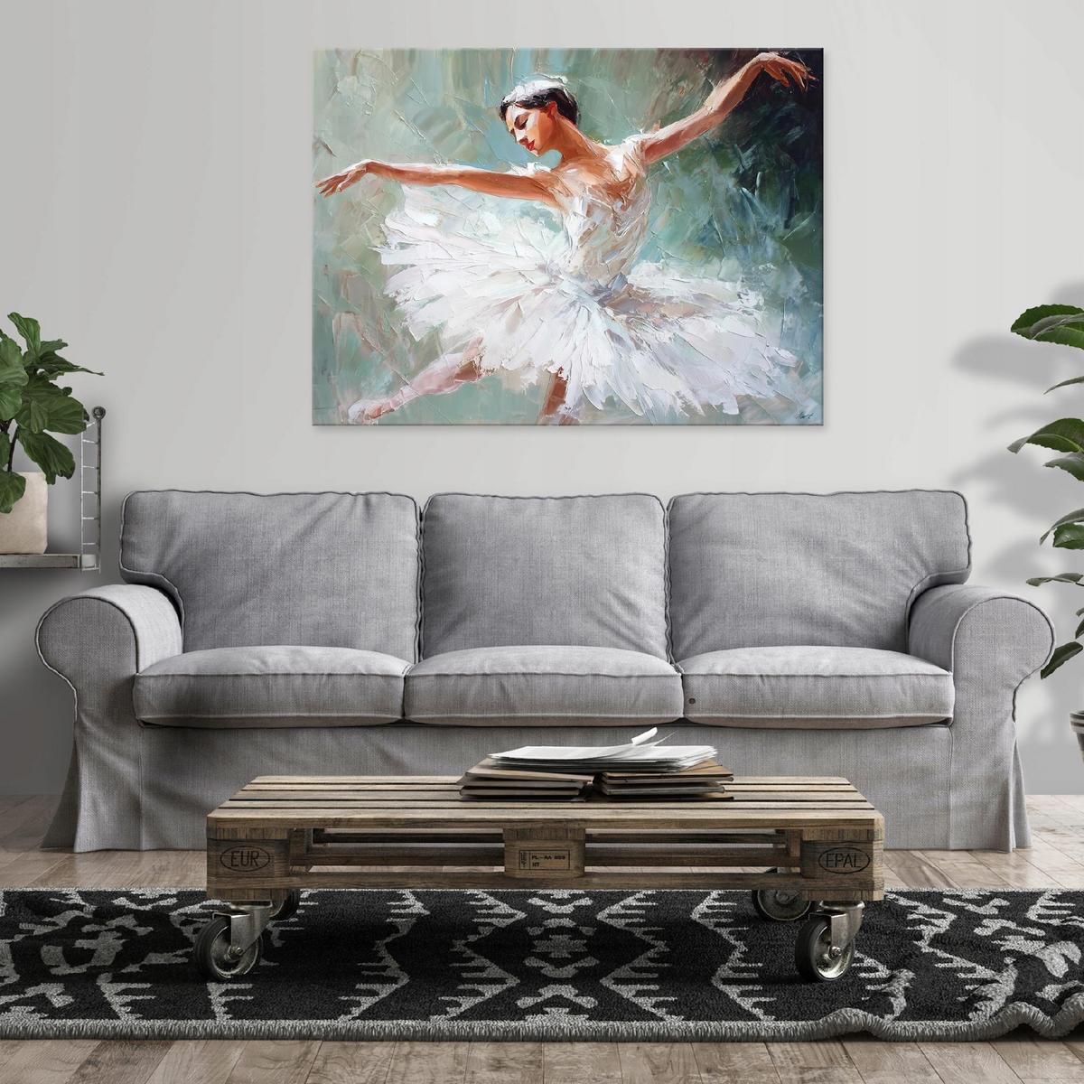 WANDBILDER Ballerina Frau Abstrakt 120x80 - Multicolor, Holzwerkstoff (120/80cm) - Wallarena