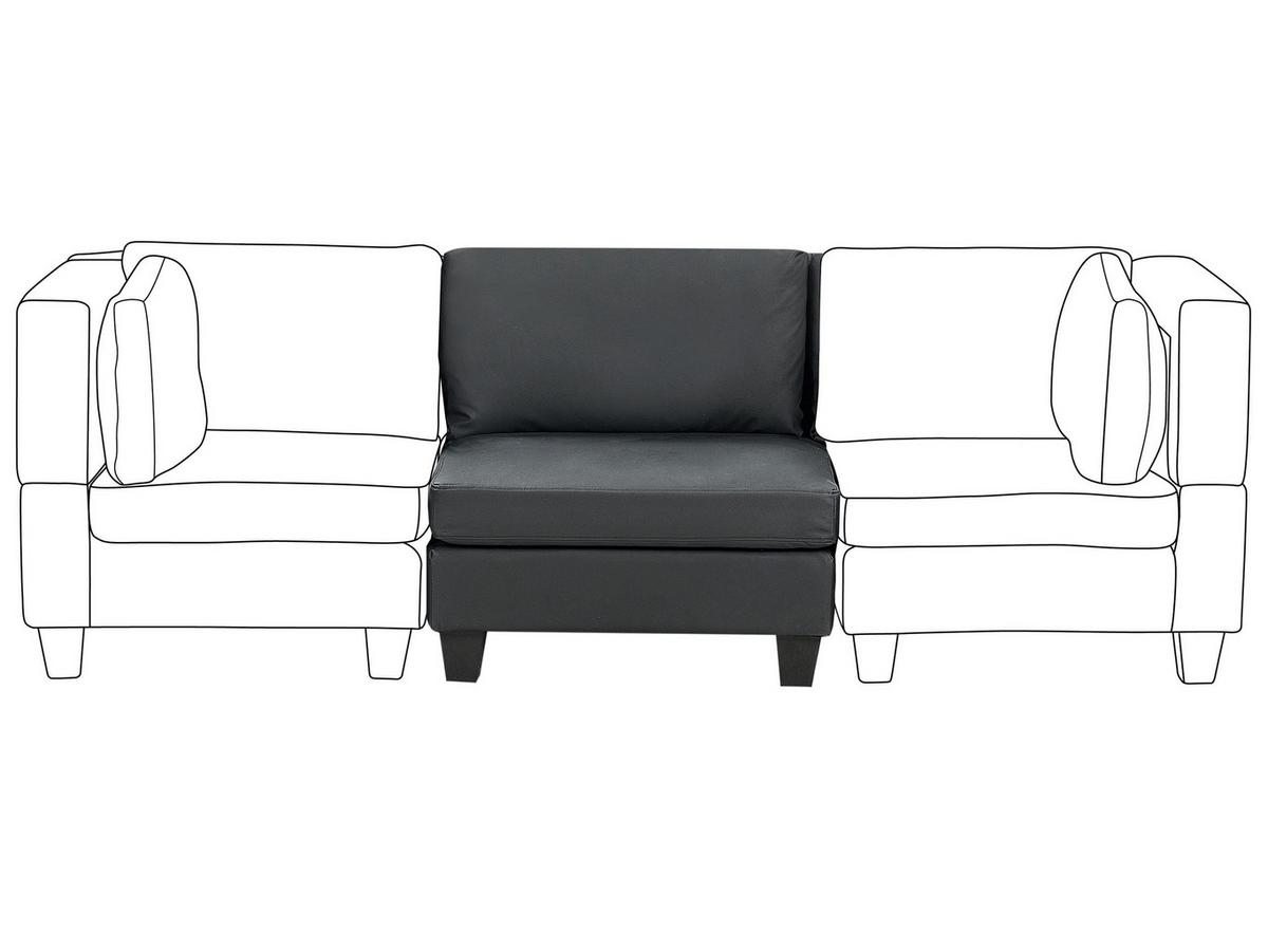 SESSELMODUL Kunstleder Schwarz Unstad - Schwarz, Kunststoff (76/72/76cm) - Beliani