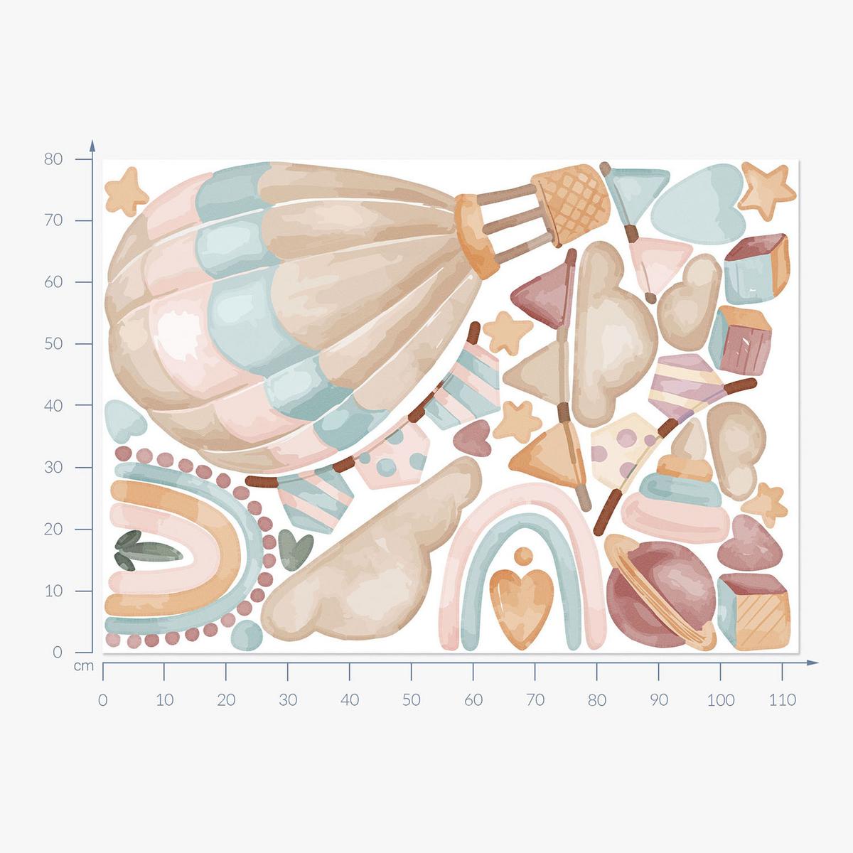 WANDAUFKLEBER 80x113cm - Boho-Dekorationen - Multicolor, Kunststoff (80/113/0.1cm) - Wallfluent
