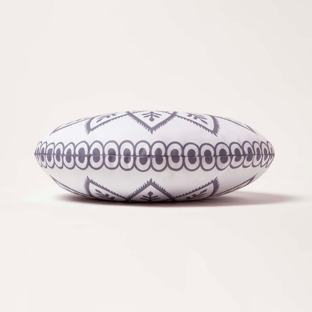OUTDOOR-KISSEN HENNA rund 2er-Set 40 cm – Mandala-Muster - Grau, Textil (40/40cm) - Homescapes
