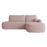 ECKSOFA Loridu O Cord, Seite: Rechts - Schwarz/Rosa, Holz/Kunststoff (274/174cm) - MIRJAN24