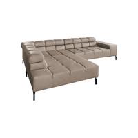 ECKSOFA NELSON Grau Leder - Schwarz/Grau, Leder/Metall (321/216cm) - KAWOLA