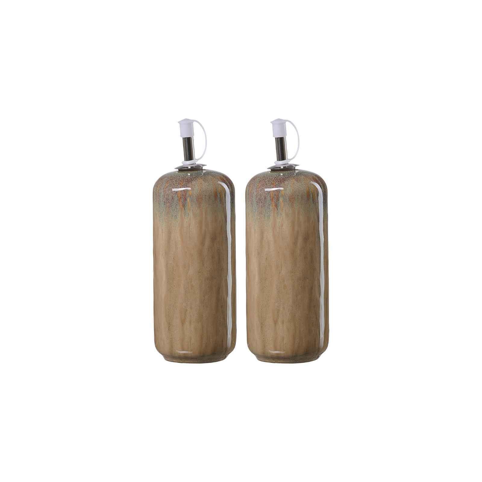 ESSIG- & ÖLFLASCHEN-SET Tortosa braun 400 ml 2-tlg. - Braun, Keramik (6.5/19/6.5cm) - Ritzenhoff Breker