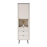 REGAL schmal AUTUMN 1D3S mit Schubladen, Kaschmir / Grauer Stein - Beige/Grau, Holzwerkstoff (60/191/40cm) - Lookway