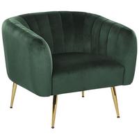 SESSEL Samtstoff Grün Laconia - Grün, Textil/Metall (85/72/62cm) - Beliani