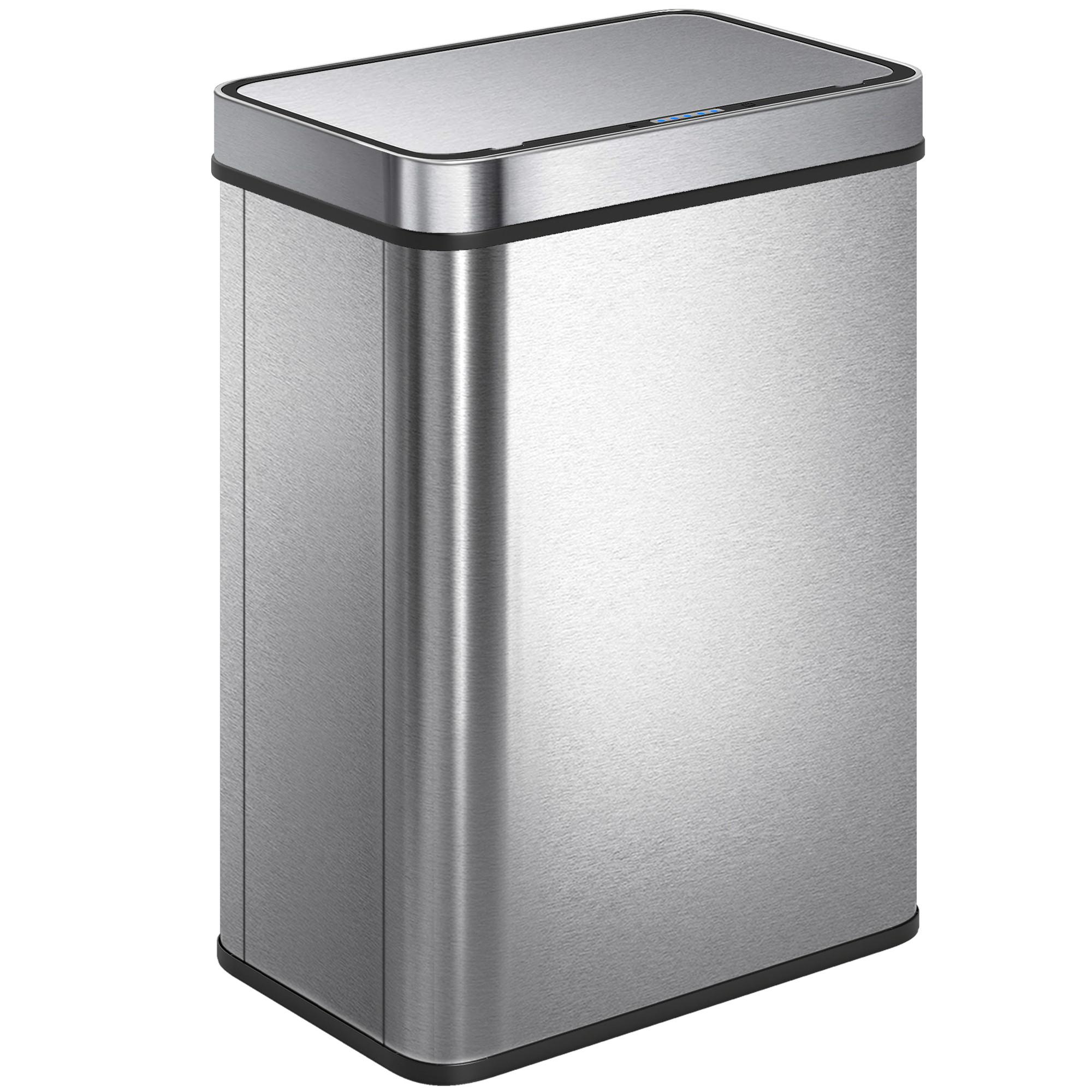SENSOR-MÜLLEIMER Edelstahl Silber - Silberfarben, Metall (27/54/39cm) - HOMCOM