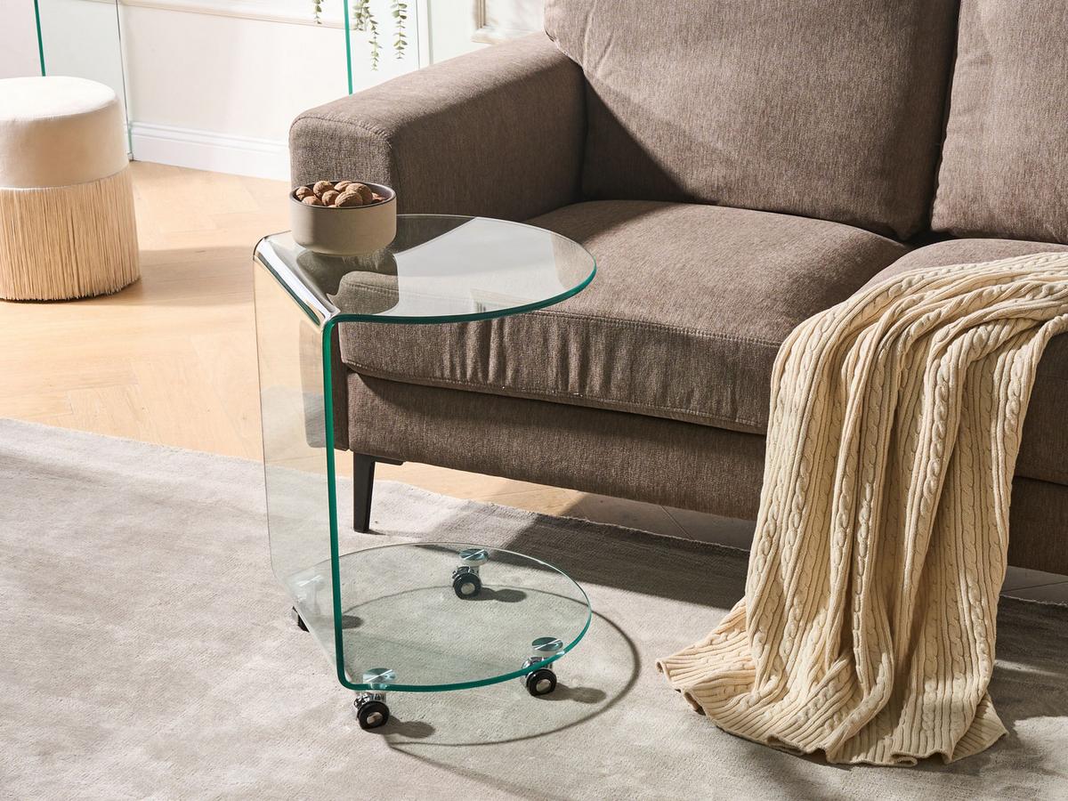 BEISTELLTISCH Transparent Minto - Transparent, Glas (35/45/56cm) - Beliani