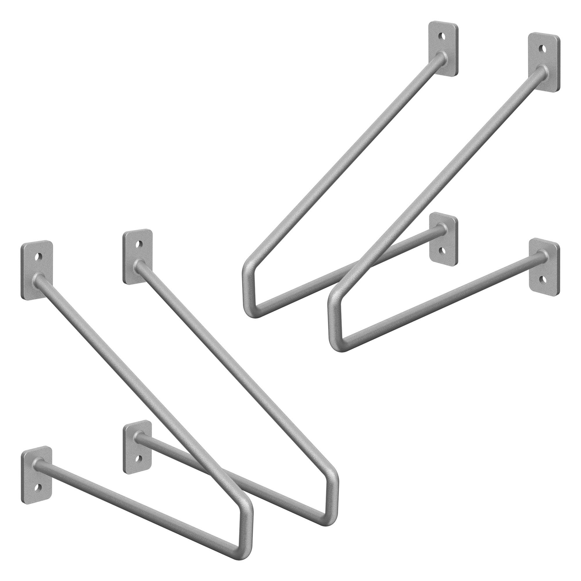 REGALHALTERUNG 2er Set 220mm Silber - Silberfarben, Metall (2.3/18/22cm) - ML-DESIGN