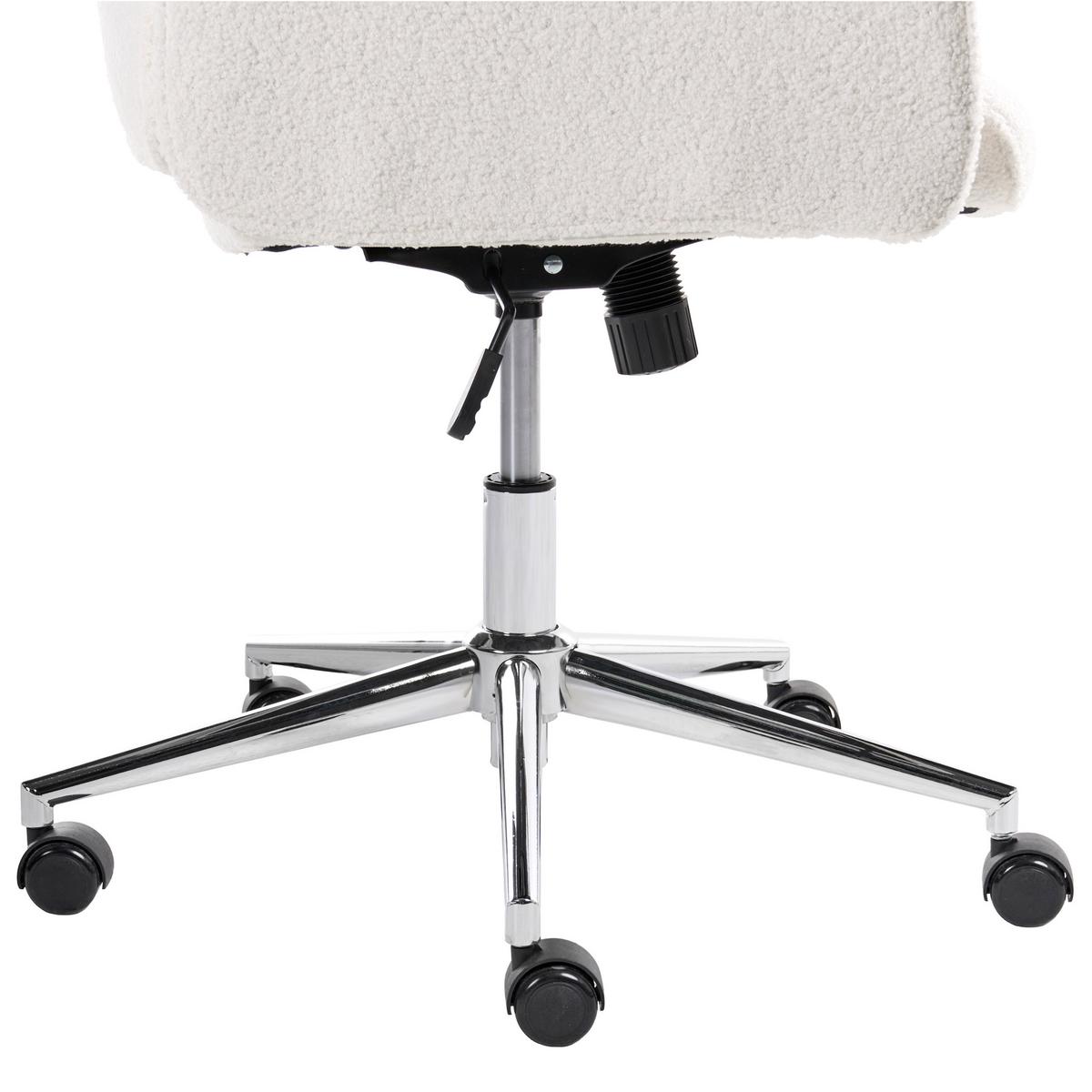BÜROSTUHL Cremeweiß Pilot - Silberfarben/Weiß, Textil (72/117/72cm) - Beliani