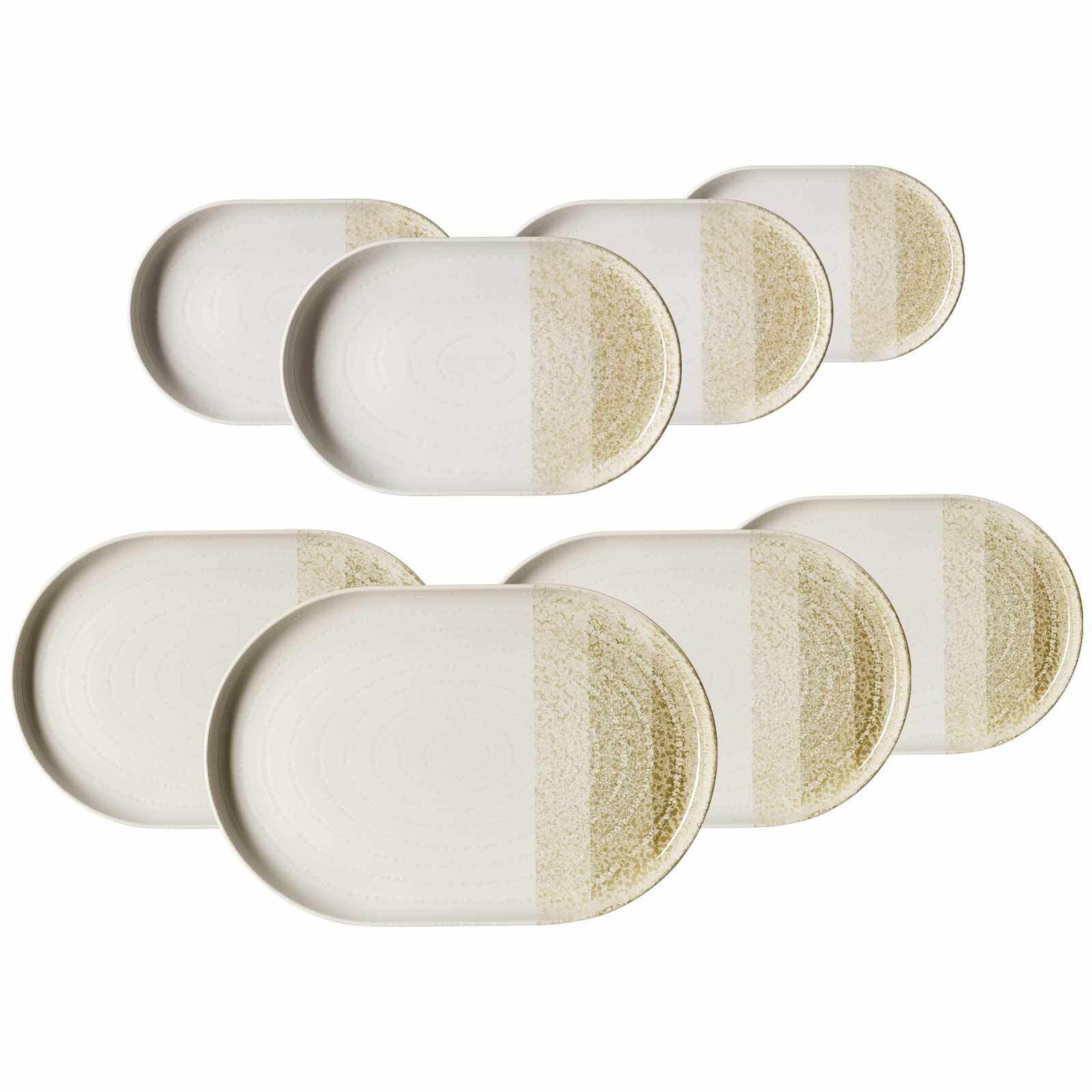 SERVIERPLATTEN Trio Creme 8-tlg. - Creme, Keramik (2/2/2cm) - Ritzenhoff Breker