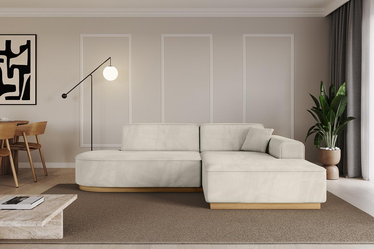 ECKSOFA Ottomane Rechts IREA-L1-v2 - 234x171x83 cm Dunkelgrau - Ecru, Holzwerkstoff/Textil (171/234cm) - ALTDECOR