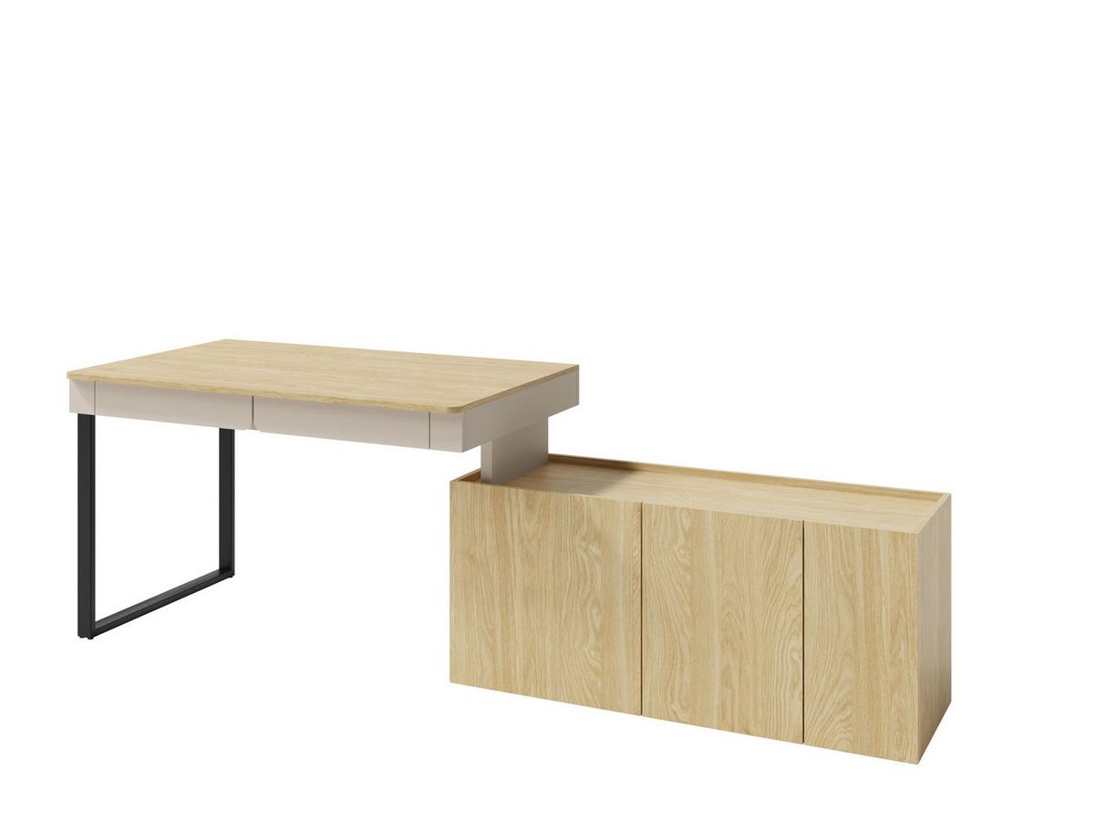 SCHREIBTISCH MURO 131x140x74,5 cm Bürotisch Computertisch, Beige - Beige, Holzwerkstoff (140/131/74.5cm) - MASSENO