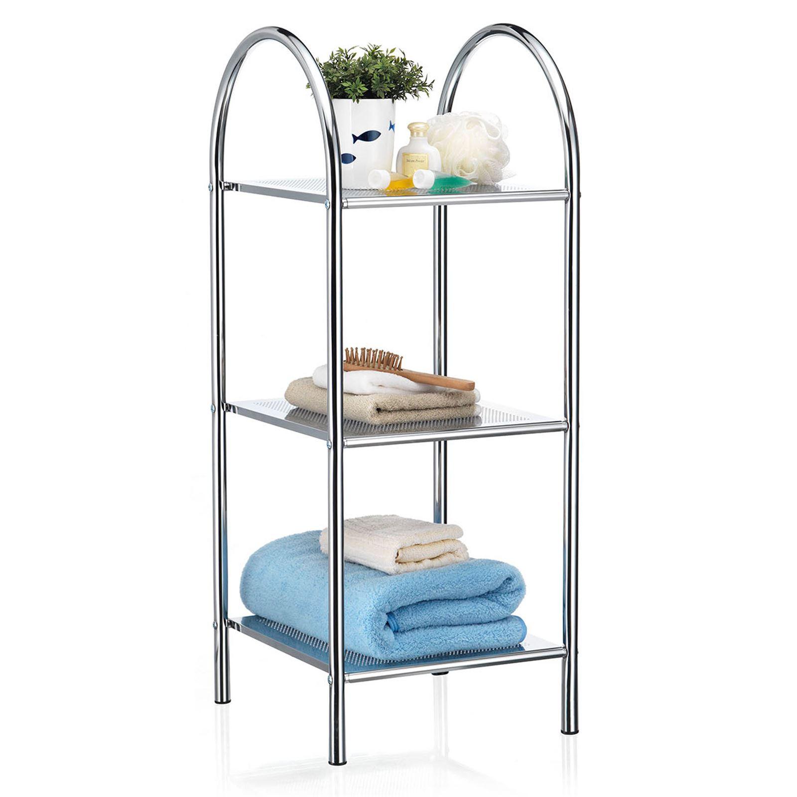 BADREGAL PLAYA chrom - Chromfarben, Metall (34/86/37cm) - CARO-Möbel