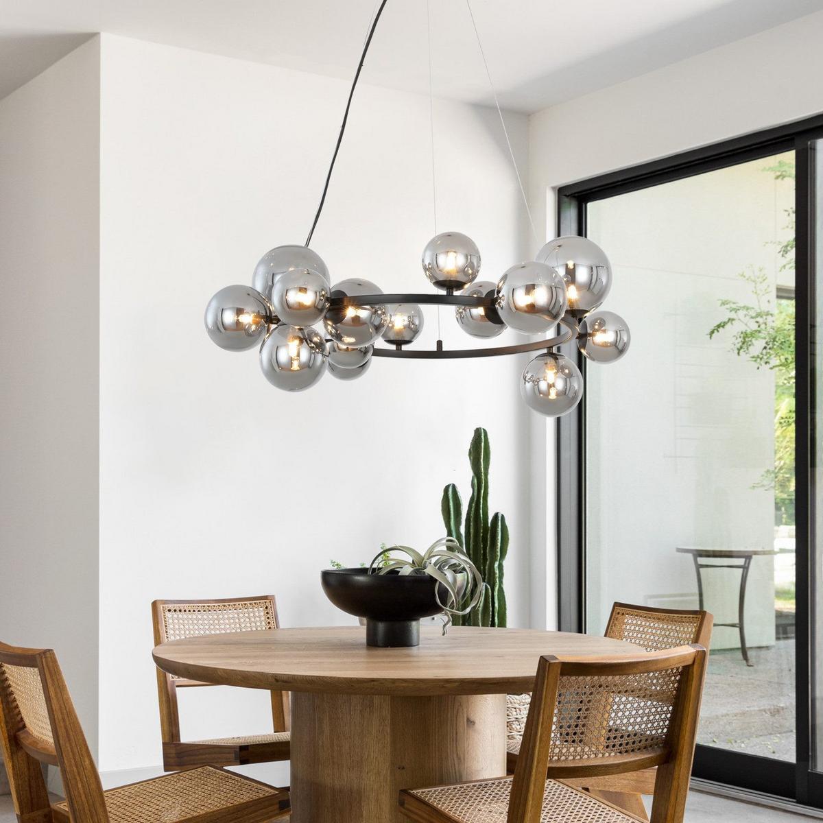 PENDELLEUCHTE Lily 80/80/180 cm - Schwarz, Metall (80/80/180cm) - ZMH