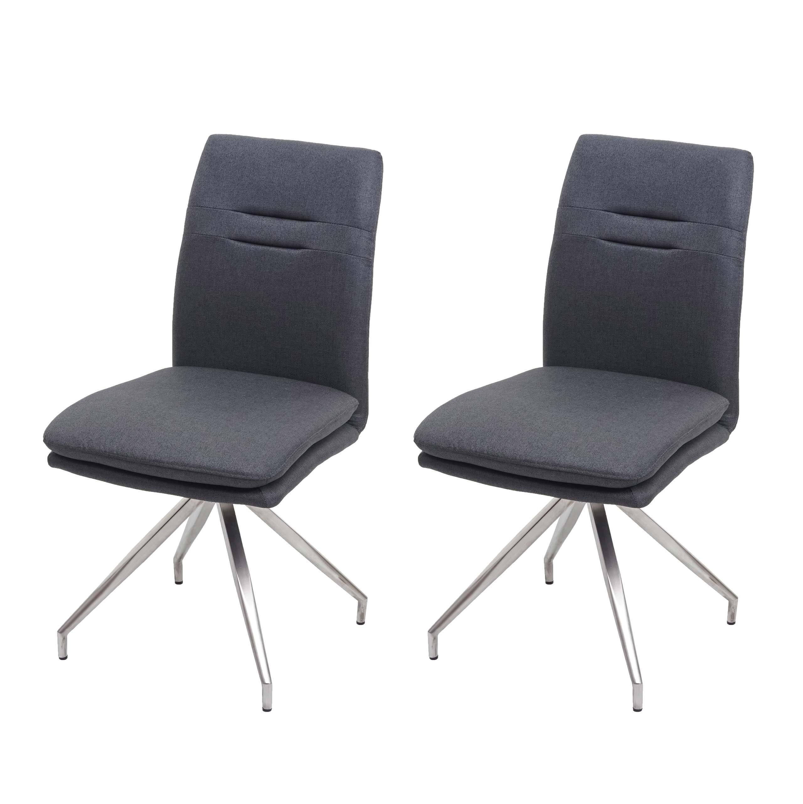 ESSZIMMERSTUHL Anthrazit 2er-Set - Anthrazit/Braun, Textil (47/90/60cm) - MCW