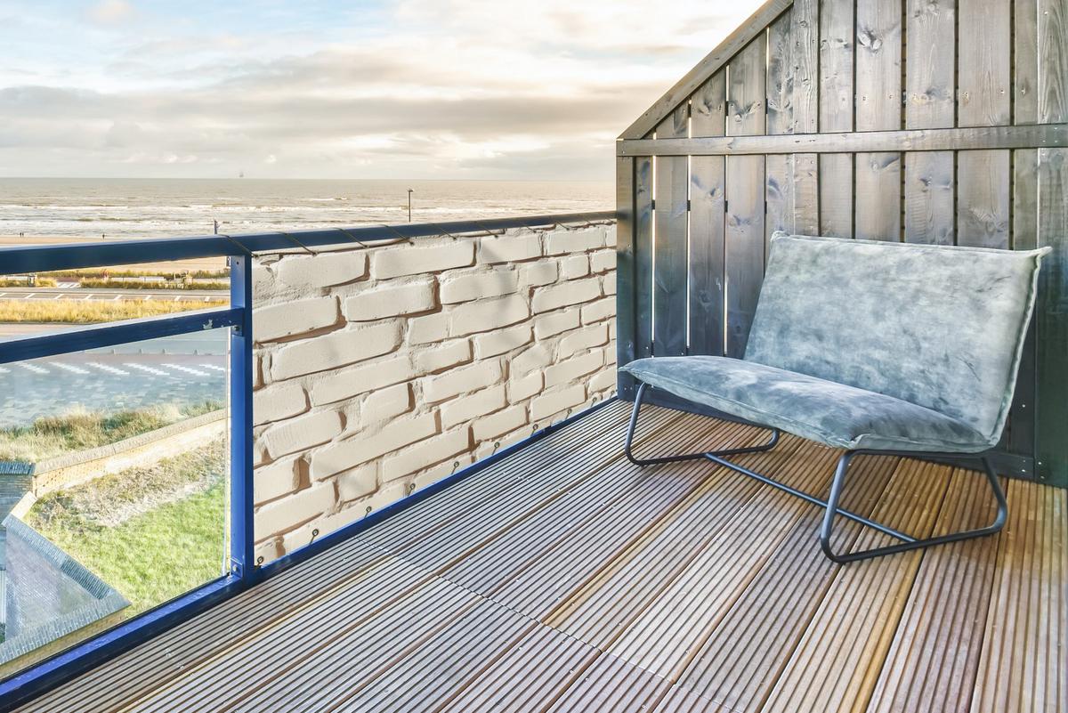 BALKON-SICHTSCHUTZ Ziegel - Wand - Licht - Weiß Balkon Deko 300x130 cm - Creme, Kunststoff (300/130cm) - MuchoWow