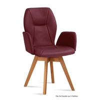 ARMLEHNSTUHL drehbar (6er-Set) Draia 58x92x60 Eiche geölt/Marsala - Eichefarben/Brombeere, Kunststoff (60/92/58cm) - 58aufmkessel