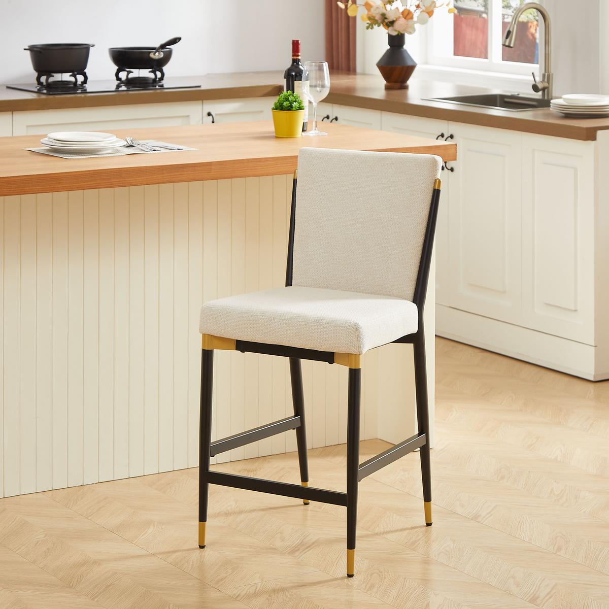 BARHOCKER 2er-Set mit Skandinavisches Design - Weiß, Textil (49/102/59cm) - Urban Meuble