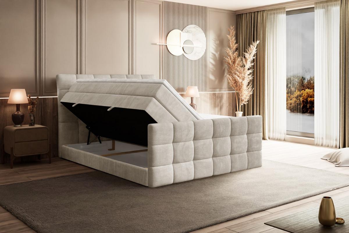 BOXSPRINGBETT BRUGO-Z KING - 180 x 200 - H3/H4 - Ecru - Ecru, Holzwerkstoff (180/200cm) - ALTDECOR