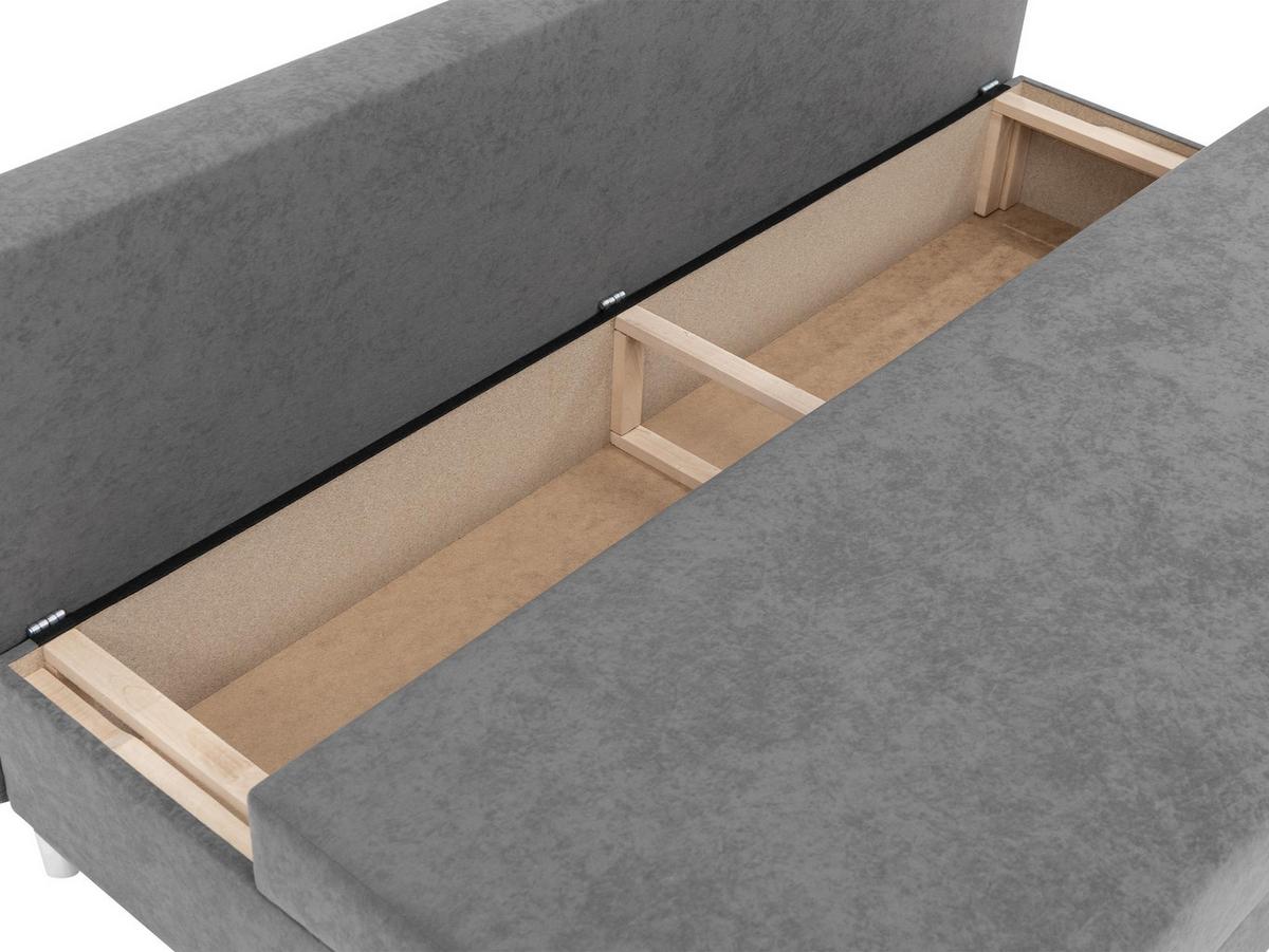 SCHLAFSOFA Dover mit Polsterhocker - Chromfarben/Greige, Holz/Kunststoff (192/86/80cm) - MIRJAN24